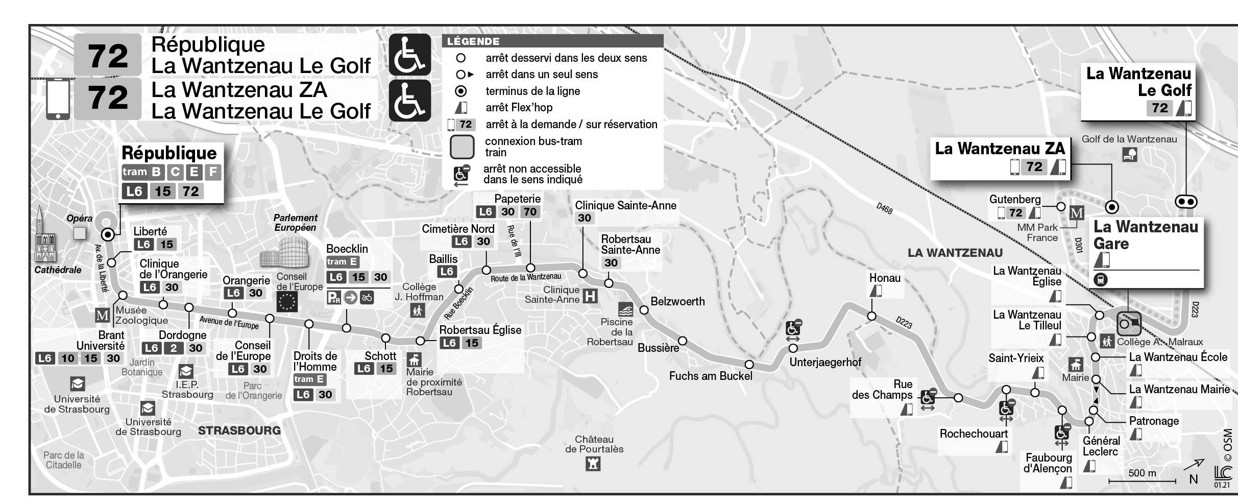 Plan de la ligne 72